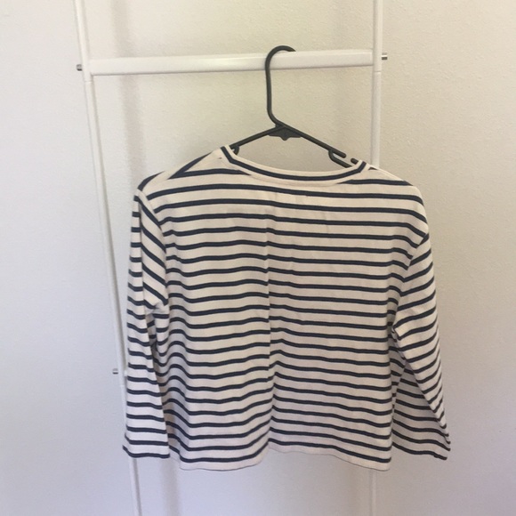Madewell Striped Crop 3/4 length top size small - Picture 2 of 3